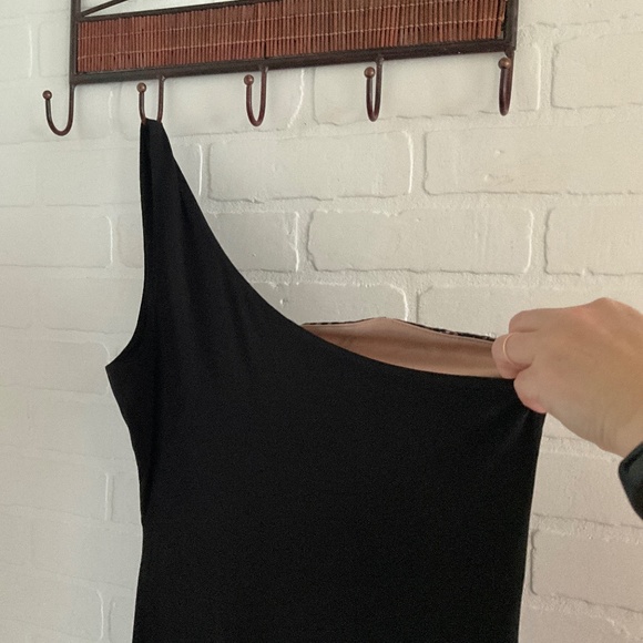 Mystic L.A. Sexy Gown One shoulder Lace Maxi Black dress Size L - Picture 12 of 16